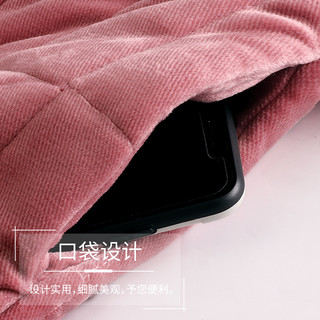 睡衣女士冬天三层加厚加绒夹棉秋冬季珊瑚绒保暖法兰绒中长款套装（XXXL码（体重160-180斤)、商场同款）