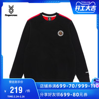 fingercroxx男装秋冬刺绣Bigfoot字母徽章撞色加绒卫衣30336XD（XXL、GRL/绿色）
