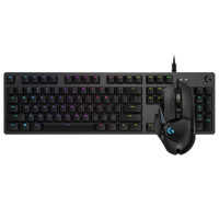 移动端、京东百亿补贴：罗技 logitech G512 机械键盘 C轴+G502HERO 鼠标 有线键鼠套装 黑色