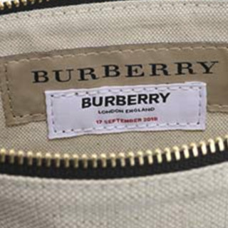 BURBERRY 博柏利 女士棉布手拿包 8008544 米色黑色 中号