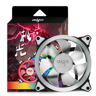 aigo 爱国者 极光 单色光 120mm 机箱散热风扇 单个装 黑白色