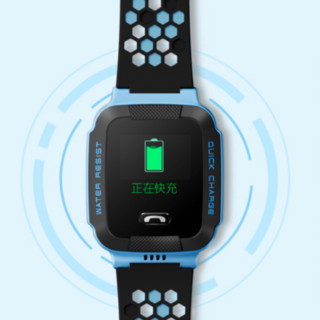 小天才 Y03 智能手表 40mm 黑色  黑篮硅胶表带（GPS、防水、快充）
