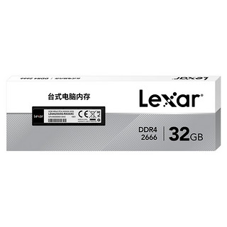 Lexar 雷克沙 DDR4 3200MHz 台式机内存 普条 黑色 16GB LD4AU032G-H3200