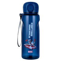 迪士尼(Disney)儿童水杯夏季户外便携耐摔防漏Tritan喝水壶男女小学生大容量一键直饮水杯子蓝色美队650ml