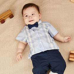 YANXUAN 網易嚴選 嬰童格紋短袖襯衫 3個月-3歲