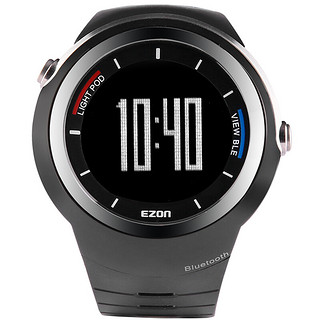 Ezon 宜准 S2A01 智能手表 48mm 黑色 橡胶黑色表带（计步器、来电提醒）