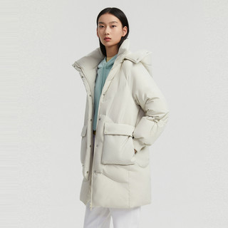 波司登羽绒服2020新款女中长款抽绳时尚保暖B00145972（180/100A、勋章黄3075）