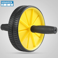 WOLK WOOK 沃尔克 静音双轮健腹轮健腹部运动健身器材腹器瘦腰滚轮训练器腹 黄色