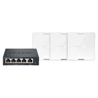 TP-LINK 普联 TL-XAP1800GI-PoE 双频1800M 千兆面板式无线胖瘦一体AP Wi-Fi 6（802.11ax）POE 皓月白 三只装+路由器