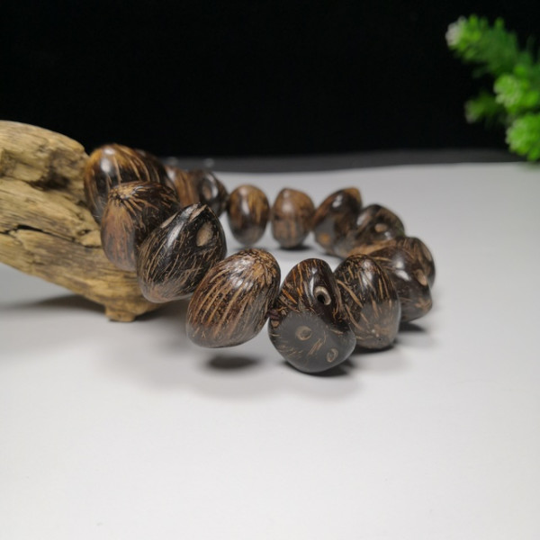 三眼金猪招财菩提子手链约18mm金猪菩提