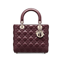 Dior 迪奥 Lady Dior系列 女士中号手袋 M0565ONGE 酒红色