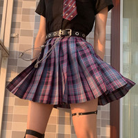 电竞少女坂桥制服部格裙JK制服裙女学生板桥正统短裙百褶裙 格裙 S