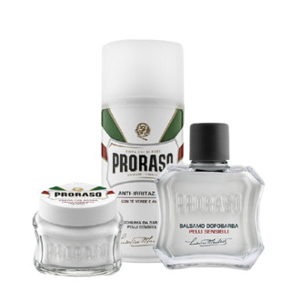 PRORASO 博拉索 绿茶抗敏系列男士护肤套装 (须后乳100ml+按摩霜100ml+剃须泡沫300ml)