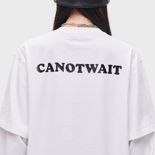 CANOTWAIT_ 男女款圆领长袖T恤 CWLT13801UWT 白色 S