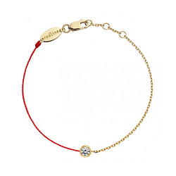 Redline Paris 法国小红绳 黄金手链镶有0.10克拉钻石2J-16.5