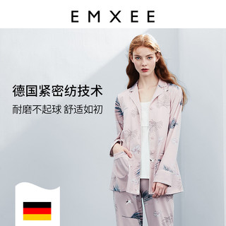 EMXEE 嫚熙 月子服春秋产后孕妇睡衣夏薄产妇3月份哺乳家居服（M（合适85-125斤〕、225g粉色仙鹤印花（春秋款哺乳两件套））