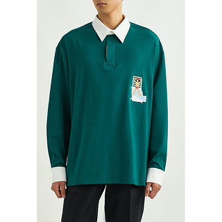 STAFFONLY 2021春季男绿色躺椅刺绣POLO衬衫NET-A-PORTER（4、绿色）