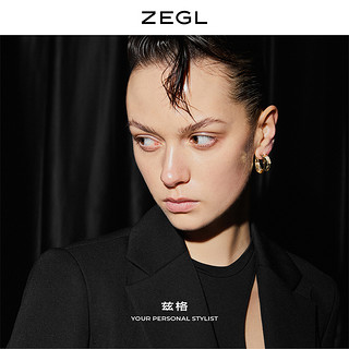 ZEGL金属褶皱耳环简约耳圈女气质耳钉2021年新款潮925银针耳饰品（时尚百搭）