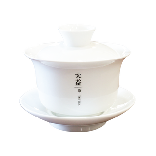 大益益工坊 白陶瓷盖碗  半手工 大益盖碗150ml 茶具（白盖碗 150ML）