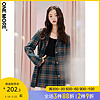 ONE MORE2020秋冬新款格子西装外套女韩版学院风西服套装小西装（160/S、外套—绿色预售1）