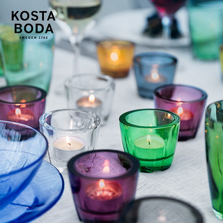 KOSTA BODA 进口水晶玻璃 BRUK北欧简约家用浪漫创意装饰烛台摆件（烛台-亮橙-1只装-120ml）