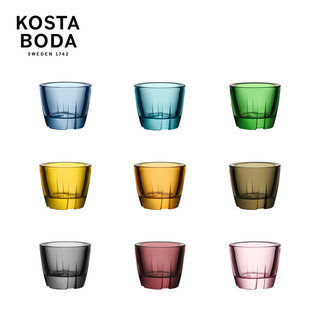 KOSTA BODA 进口水晶玻璃 BRUK北欧简约家用浪漫创意装饰烛台摆件（烛台-亮橙-1只装-120ml）