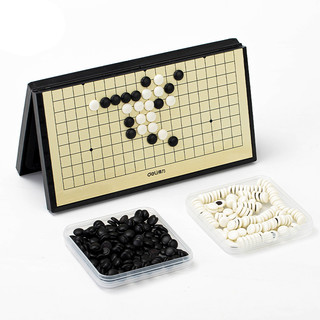 deli 得力 五子棋带磁性围棋棋盘儿童初学套装学生益智黑白棋二合一棋子