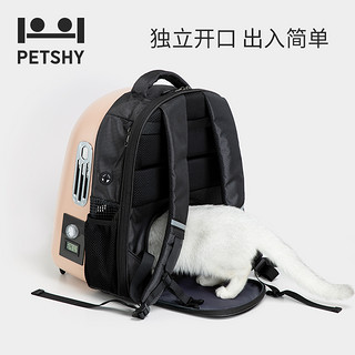 Petshy沐风猫包外出便携包太空舱宠物双肩背包透明猫书包猫咪用品（古堡绿、CM）