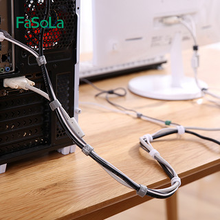 整理电线固定器充电线数据线收纳束线集线理线带神器魔术贴扎带（黑色（5米）*2）
