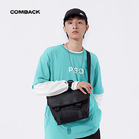 COMBACK经典款 原创设计男士包包单肩邮差包时尚运动斜挎包男潮牌（鳄鱼纹PU皮革款（小号））