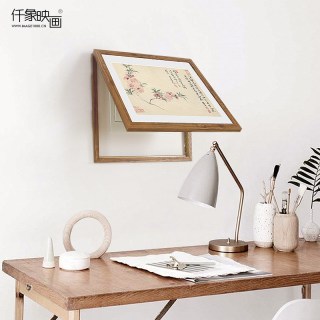 仟象映画 电表箱装饰画免打孔配电箱遮挡画新中式花鸟挂画壁画（外框尺寸50cm*40cm，覆盖尺寸43（宽）*33（高）、浅木色框、E款、电表箱尺寸≤画的覆盖尺寸即可，独立单幅价格）
