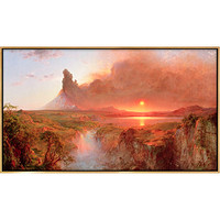 弘舍 弗雷德里·埃德温·丘奇 风景油画《日出之光》成品尺寸68x40cm 油画布 香槟银