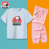 SNOOPY 史努比 女童短袖套装