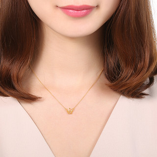 CHJ JEWELLERY 潮宏基 XQG30002812 宠溺爱冠足金项链 40cm 2.6g