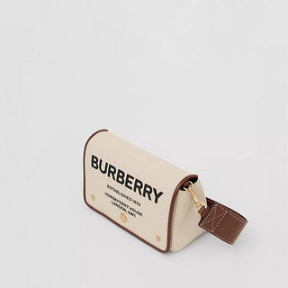 BURBERRY 博柏利 Horseferry系列 女士斜挎包 80266081 白色/棕褐色 小号