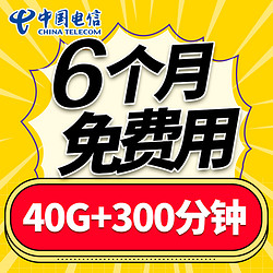 CHINA TELECOM 中国电信 福利卡 免费用半年（10G全国流量+30G定向流量+300分钟国内通话）