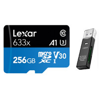 Lexar 雷克沙 633X Micro-SD存储卡 256GB（USH-I、V30、U3、A1）+USB 3.0 二合一读卡器
