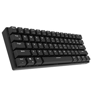 AJAZZ 黑爵 I610T 61键 双模无线机械键盘 正刻 黑色 AJAZZ黑轴 单光