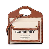 BURBERRY 博柏利 女士手提包 80146151 米白色棕色