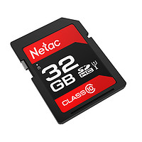 Netac 朗科 32GB 科技红SDHC/SDXC U1 Class10 SD卡