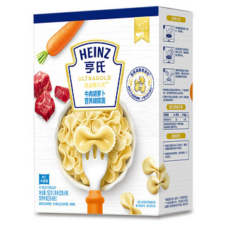 Heinz 亨氏 超金健儿优系列 蝴蝶面 牛肉胡萝卜味 192g*3盒