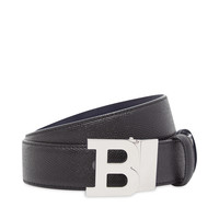 BALLY 巴利 男士牛皮板扣腰带 6223991 黑色 90