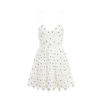 self portrait SS21089W 女士蕾丝花型面料拼接吊带短裙