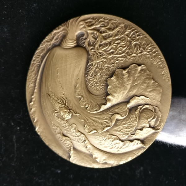 沈阳造币福禄百财大铜章60mm黄铜重约193克