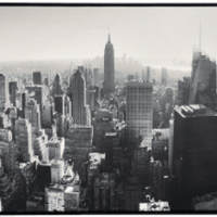 仟象映画 黑白客厅装饰画  曼哈顿全景 150×60cm 现代建筑沙发背景墙挂画