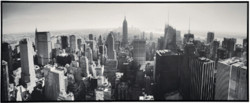 仟象映画 黑白客厅装饰画  曼哈顿全景 150×60cm 现代建筑沙发背景墙挂画