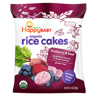 HAPPYBABY 禧贝 有机糙米饼 美版 蓝莓甜菜味 40g