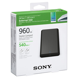 SONY 索尼 SL-E系列 SL-E1 USB 3.1 移动固态硬盘 USB 960GB 黑色