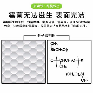 彩弘 MS21 厨卫防霉玻璃胶 卫生间防水胶 马桶密封胶厨房水槽底座固定美缝胶坐便器补缝胶小支装无味 瓷白色