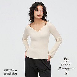 UNIQLO 优衣库 442041 女士3D罗纹针织衫